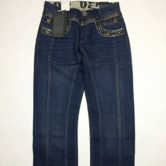 DODENIM DXM-004 Dark Blue Wash Straight Cut Jeans - Picture 1 of 5